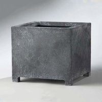 Eckiger Pflanzkübel aus Metall in Grau oder Rostoptik - klassisch - Vinio Fera / 44x40x40cm (HxBxT) / Cortenstahl von Gartentraum.de