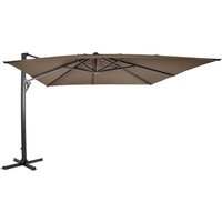 Eckiger Sonnenschirm rotierbar - 300x400cm - Ampelschirm Igora / Taupe von Gartentraum.de