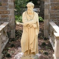 Edle Stein Skulptur Heiliger Petrus  / Antikgrau von Gartentraum.de