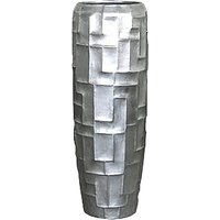 Edle XXL Vase aus Polystone - Silber- Indoor - Mit Einsatz - Abeni / 75x34cm (HxDm) / mit Wasserstandsanzeiger von Gartentraum.de