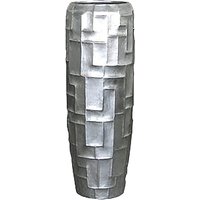 Edle XXL Vase aus Polystone - Silber- Indoor - Mit Einsatz - Abeni / 75x34cm (HxDm) / ohne Wasserstandsanzeiger von Gartentraum.de