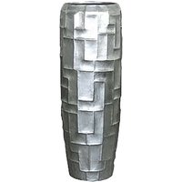 Edle XXL Vase aus Polystone - Silber- Indoor - Mit Einsatz - Abeni / 98x35cm (HxDm) / mit Wasserstandsanzeiger von Gartentraum.de