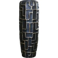 Edle XXL Vase mit Einsatz aus Polystone - Schwarz&Gold - Ayana / 98x35cm (HxDm) / mit Wasserstandsanzeiger von Gartentraum.de