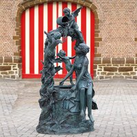 Edler Bronze Standbrunnen mit Engelfiguren - Patience von Gartentraum.de