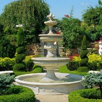 Eindrucksvoller Kaskadenbrunnen mit Becken und Pumpe - Springbrunnen Komplett Set - Renato / Etna von Gartentraum.de