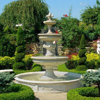 Eindrucksvoller Kaskadenbrunnen mit Becken und Pumpe - Springbrunnen Komplett Set - Renato / Tyrolia von Gartentraum.de