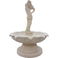 Eindrucksvoller Steinguss Brunnen mit Wasserspeier Figur - Frau mit Krug - Carmelia / Antikia von Gartentraum.de