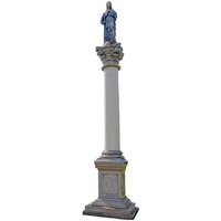 Eindrucksvolles Denkmal - Steinguss Sockel mit Säule und Marienfigur - Laria von Gartentraum.de