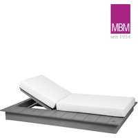 Einzelliege in Stone Grey inklusive Auflagen von MBM - links - La Villa Day Bed Einzelliege  / ohne Schutzhülle von Gartentraum.de