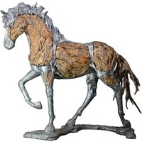 Einzigartige Pferde Figur aus Teak und Aluminium - Nikora von Gartentraum.de