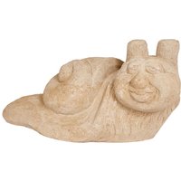 Einzigartige Schnecke mit Gesicht Gartenfigur aus Steinguss - Jabba / Antikgrau von Gartentraum.de