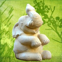 Elefanten Figur aus Steinguss - Pandau / Antikgrau von Gartentraum.de
