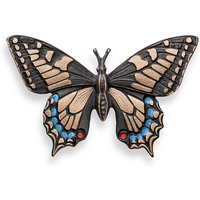 Elegante Schwalbenschwanz Gartenfigur Dekoration aus Bronze - Schmetterling Giulia / Bronze Sonderpatina / 6,5x10x1cm (HxBxT) von Gartentraum.de