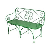 Elegante antik Garten Sitzbank aus Gusseisen - Milaine / grün / 160x48x90cm von Gartentraum.de