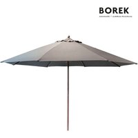 Eleganter Design Sonnenschirm von Borek mit Stange aus Holz - Lucia Sonnenschirm / Ecru / 300cm (Dm) von Gartentraum.de