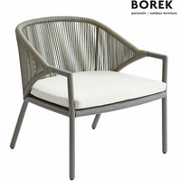 Eleganter Loungesessel mit Kissen für den Garten aus Aluminium - Borek - Madeira Loungesessel von Gartentraum.de