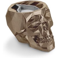 Farbiger Totenschädel Kerzenhalter für draußen - Johnio / 14,0x14,5x20,9cm (HxBxT) / Bronze glänzend von Gartentraum.de