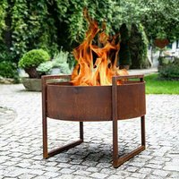 Feuerschale auf Füßen aus Rost Metall - Lycian von Gartentraum.de