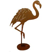 Flamingo mit angewinkeltem Bein - Rost Metall - Flamingo / 99cm von Gartentraum.de