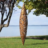 Florale Gartenplastik aus Edelstahl oder Rost Metall - Ictus / Stahl - Rost von Gartentraum.de