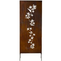 Floraler Sichtschutz mit Blatt- und Blütendekor zum Stecken für den Garten - Mare Fiori / 175x77cm (HxB) von Gartentraum.de