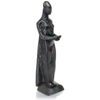 Frau mit Gewand als grau-schwarze Bronzeskulptur - Die Anbieterin von Gartentraum.de