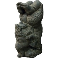 Ganesha Elefanten Gottheit aus Steinguss im Kopfstand - Susila von Gartentraum.de