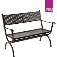 Garten-Bank 2 Sitzer aus Metall - MBM - Eisen - 122x62x90cm - wetterfest - Gartenbank Romeo / mit Sitzkissen Rot von Gartentraum.de