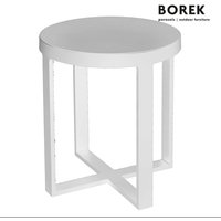 Garten Beistelltisch aus Aluminium - Borek - modern - rund - Force Beistelltisch / Weiß von Gartentraum.de