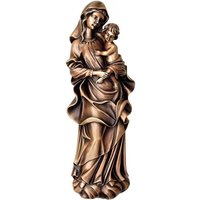 Garten Bronze Fassadendeko Maria mit Kind - Mutter Jesu Christi / Bronze Patina grün von Gartentraum.de