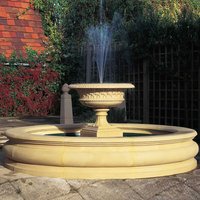 Garten Brunnen Sandstein mit Fontäne - Fontana Romanico / Terrakotta / 216cm (Außendurchmesser) - Fontana Romanico von Gartentraum.de