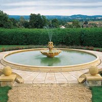 Garten Brunnen Umrandung groß - Molto Grande / Terrakotta / 230cm (Außendurchmesser) von Gartentraum.de