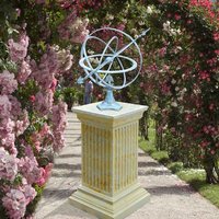 Garten Deko Armillarsphäre aus Bronze mit Sockel - Kolumbus von Gartentraum.de