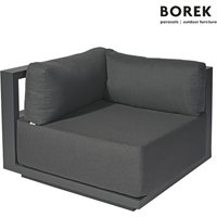 Garten Ecksofa von Borek - Aluminium - grau - mit Kissen - modern - Murcia Eck-Sitzmodul  / Anthrazit von Gartentraum.de