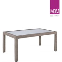 Garten Esstisch aus Aluminium, Polyrattan & Glas - MBM - 160x90cm - Tisch Bellini von Gartentraum.de