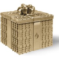 Garten Kerzenhalter Geschenk mit Schleife aus Beton - Predina / Gold glänzend von Gartentraum.de
