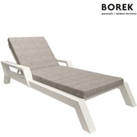 Garten Liegestuhl von Borek - Aluminium - weiß - inkl. Polster Auflage - Viking Sonnenliege von Gartentraum.de