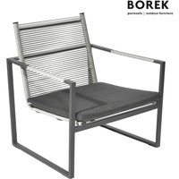 Garten Lounge Sessel von Borek - inkl. Kissen - Aluminium - anthrazit grau - Andria Klubsessel von Gartentraum.de