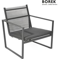 Garten Loungesessel von Borek - Aluminium - inkl. Sitzkissen - grau - Andria Klubsessel von Gartentraum.de