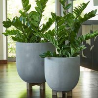 Garten Pflanztopf 2er Set aus Glasfaser-Beton - modern - Volsci von Gartentraum.de