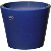 Garten Pflanztopf rund - blau - Steinzeug frostsicher kaufen - Votum Azur / 40x32cm (DmxH) von Gartentraum.de