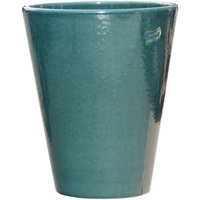 Garten Pflanzvase aus Steinzeug - winterfest - grün - rund - zeitlos - Amphiro Verde / 20x25cm (DmxH) von Gartentraum.de