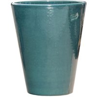 Garten Pflanzvase aus Steinzeug - winterfest - grün - rund - zeitlos - Amphiro Verde / 38x46cm (DmxH) von Gartentraum.de