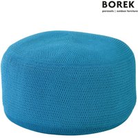 Garten Sitzhocker aus Ardenza Seil - Borek - türkis - Crochette Sitzkissen von Gartentraum.de