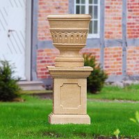 Garten Sockel antik für Skulpturen - Whitehall / Sand / 37,7x37,7x49,9 cm (BxTxH) von Gartentraum.de