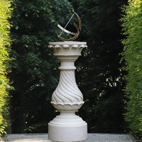 Garten Sonnenuhr mit Stein Podest - Galileo / Sand von Gartentraum.de