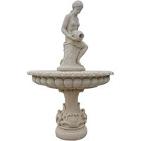 Garten Springbrunnen aus Steinguss mit dekorativer Frauenfigur - Rosella / Antikia von Gartentraum.de