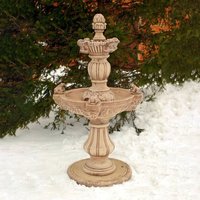 Garten Springbrunnen aus Steinguss mit wasserspeienden Froschfiguren - Licia / Tyrolia von Gartentraum.de