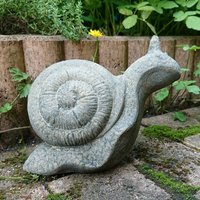 Garten Steinfigur mit Schnecke - Cielea / Antikgrau von Gartentraum.de