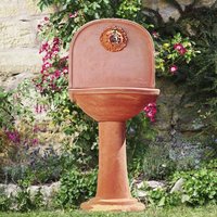 Garten Wandbecken aus Terrakotta mit Aufsatz - Vigilia / Aufsatz mit Rosette / groß von Gartentraum.de